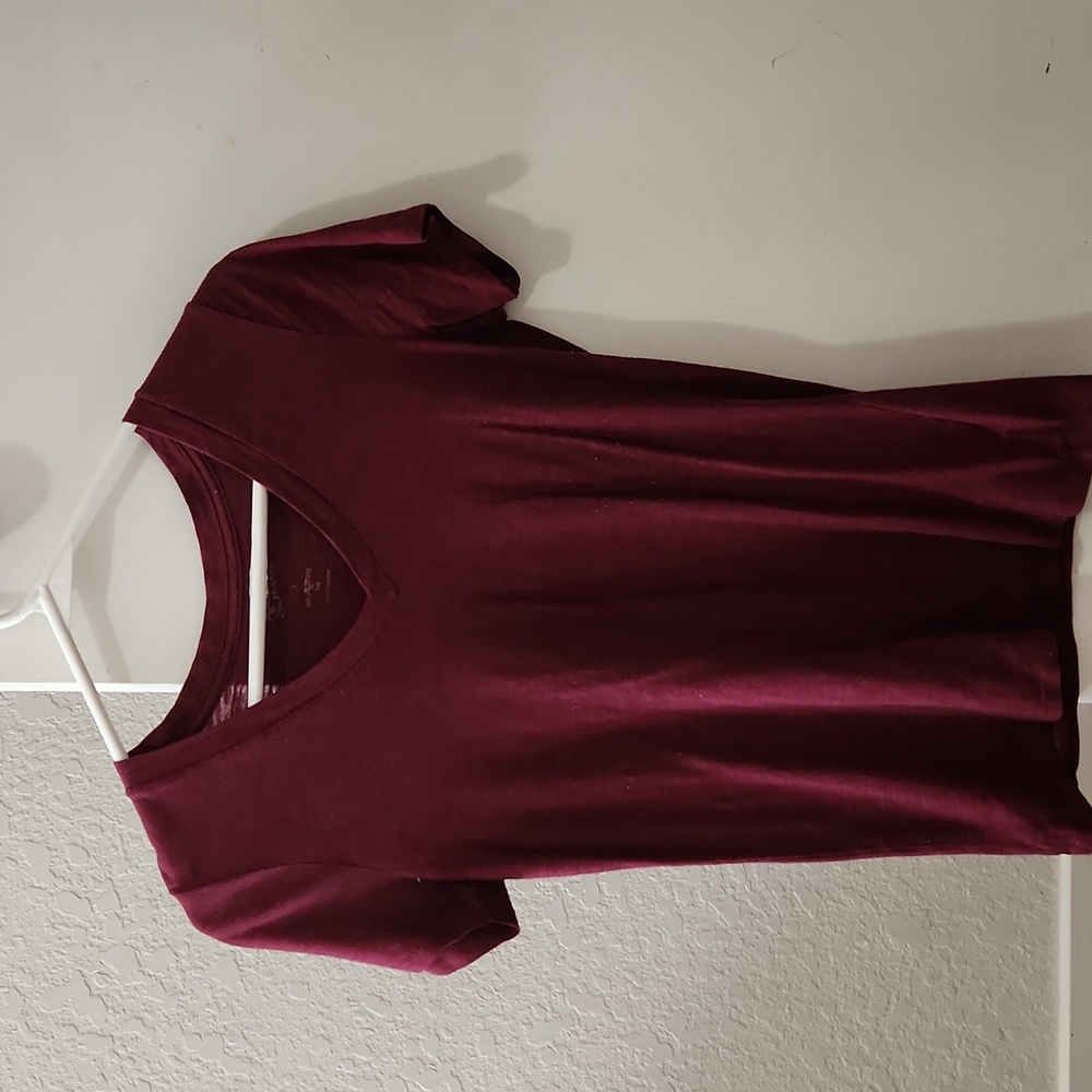 Red v-neck T-shirt